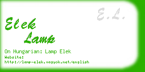 elek lamp business card